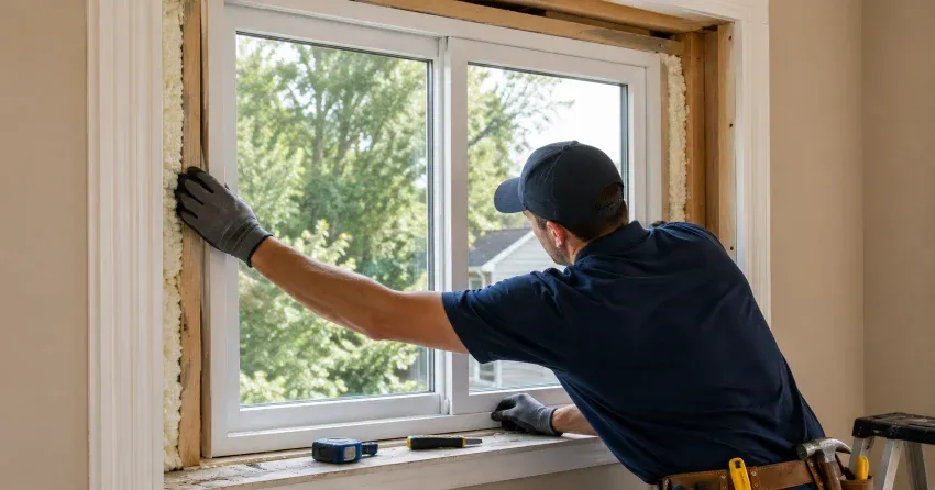 close-up of Low-E glass coating on an insulated window Elmvale, Springwater