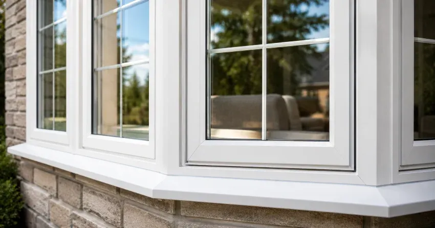 bay window alcove seating area in a living room in Minesing, Springwater