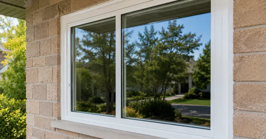 technician installing new insulated glass unit in window frame in Midhurst, Springwater