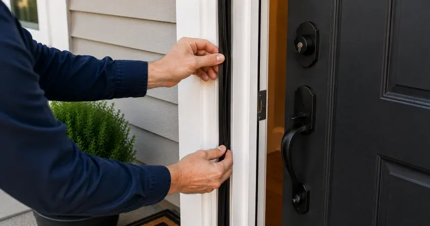 technician performing light test on door seal in Phelpston, Springwater