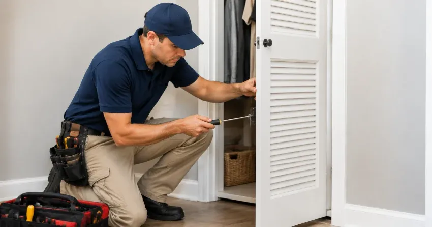 technician repairing doorbell button and wiring in Elmvale, Springwater
