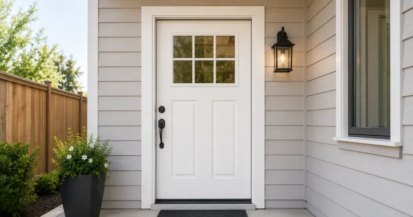 technician installing exterior door frame in Phelpston, Springwater
