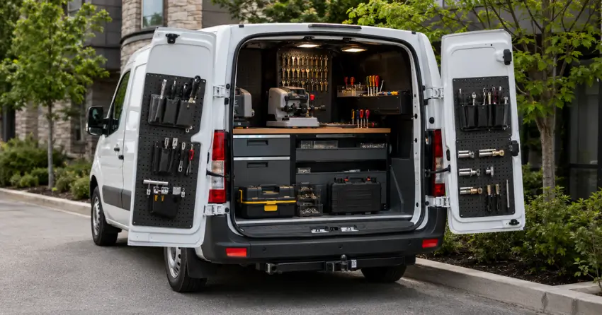 mobile locksmith service vehicle equipped with tools in Springwater