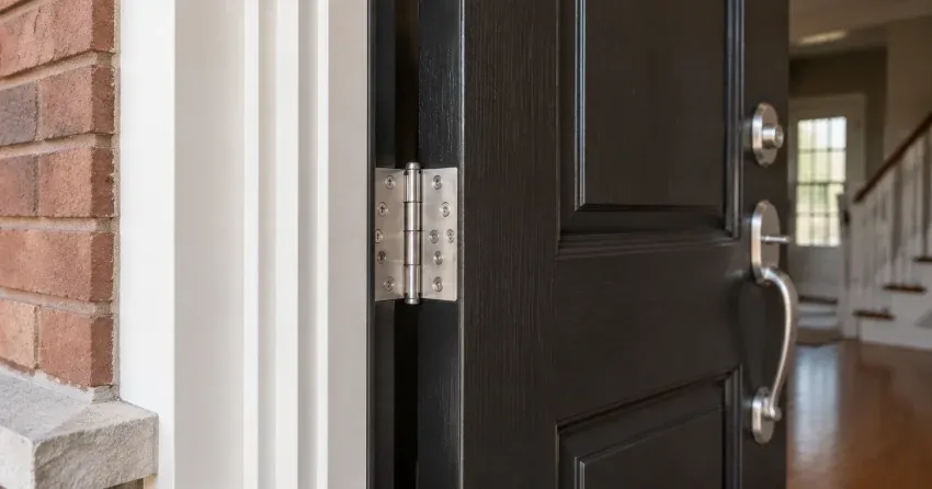 technician repairing a front door lock and frame in Minesing, Springwater