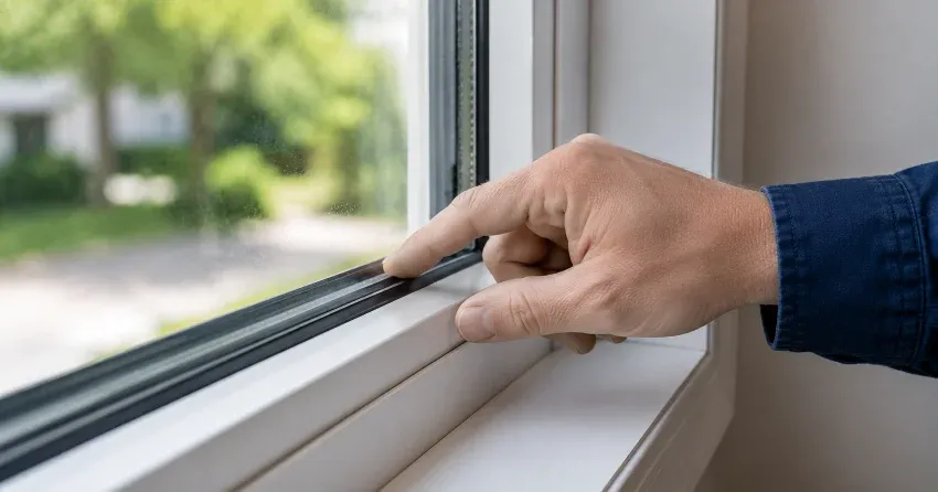 technician inspecting window glass seal in Minesing, Springwater